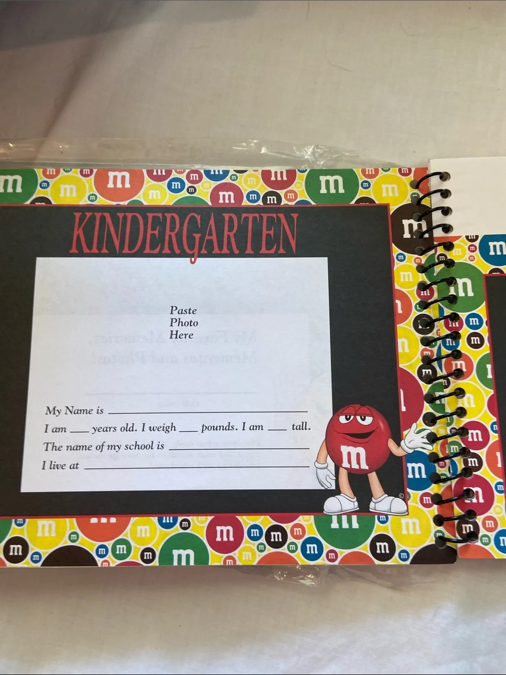 M&M'S School Memory Album with Red, Blue, Orange, Green, Yellow Characters